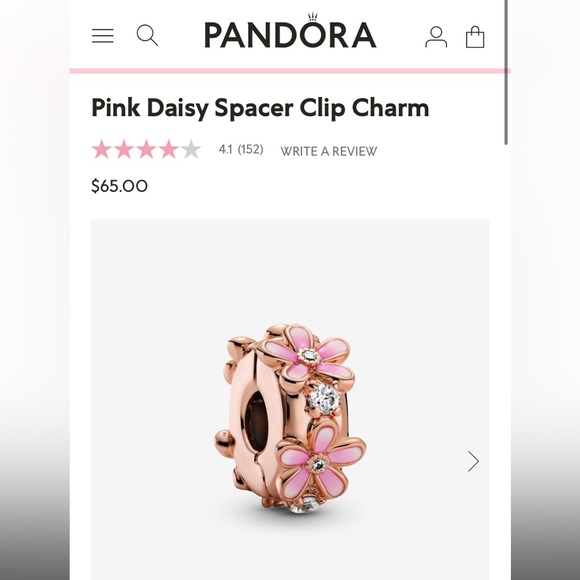 Pandora Necklace with 3 charms. Wore only a few times. Looks brand new. - Picture 6 of 7